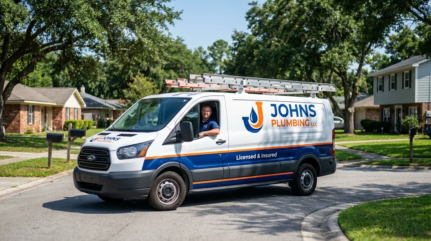 Johns Plumbing LLC service van in Pittsboro, NC